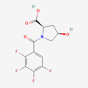 molecular formula C12H9F4NO4 B7605445 (2R,4R)-4-hydroxy-1-(2,3,4,5-tetrafluorobenzoyl)pyrrolidine-2-carboxylic acid 