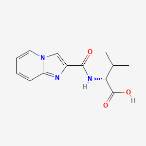 molecular formula C13H15N3O3 B7605500 (2R)-2-(imidazo[1,2-a]pyridine-2-carbonylamino)-3-methylbutanoic acid 