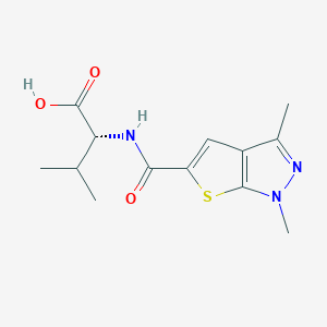 (2R)-2-[(1,3-dimethylthieno[2,3-c]pyrazole-5-carbonyl)amino]-3-methylbutanoic acid