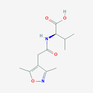 molecular formula C12H18N2O4 B7605514 (2R)-2-[[2-(3,5-dimethyl-1,2-oxazol-4-yl)acetyl]amino]-3-methylbutanoic acid 