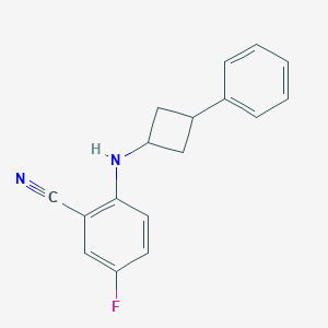 5-Fluoro-2-[(3-phenylcyclobutyl)amino]benzonitrile