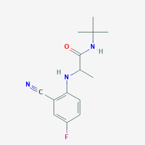 molecular formula C14H18FN3O B7605642 N-tert-butyl-2-(2-cyano-4-fluoroanilino)propanamide 