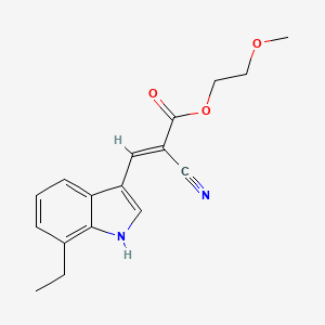 molecular formula C17H18N2O3 B7605681 2-methoxyethyl (E)-2-cyano-3-(7-ethyl-1H-indol-3-yl)prop-2-enoate 