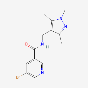 molecular formula C13H15BrN4O B7605684 5-bromo-N-[(1,3,5-trimethylpyrazol-4-yl)methyl]pyridine-3-carboxamide 