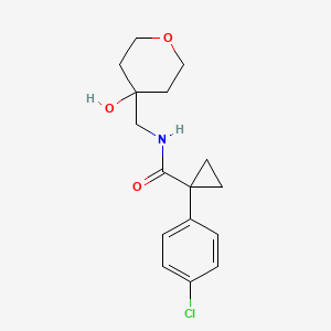 molecular formula C16H20ClNO3 B7605695 1-(4-chlorophenyl)-N-[(4-hydroxyoxan-4-yl)methyl]cyclopropane-1-carboxamide 