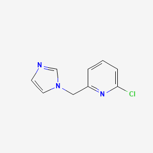 molecular formula C9H8ClN3 B7605828 2-Chloro-6-(imidazol-1-ylmethyl)pyridine 