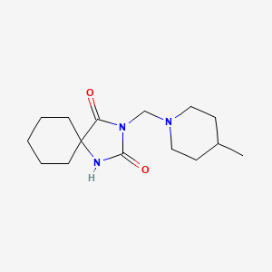 molecular formula C15H25N3O2 B7605919 3-[(4-Methylpiperidin-1-yl)methyl]-1,3-diazaspiro[4.5]decane-2,4-dione 