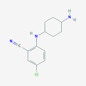 molecular formula C13H16ClN3 B7605925 2-[(4-Aminocyclohexyl)amino]-5-chlorobenzonitrile 