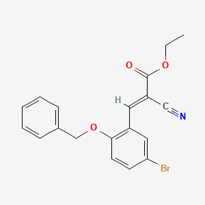 molecular formula C19H16BrNO3 B7605935 ethyl (2E)-3-[2-(benzyloxy)-5-bromophenyl]-2-cyanoprop-2-enoate 