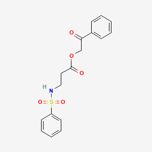 molecular formula C17H17NO5S B7605937 Phenacyl 3-(benzenesulfonamido)propanoate 