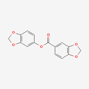 molecular formula C15H10O6 B7605942 Benzo[d][1,3]dioxol-5-yl benzo[d][1,3]dioxole-5-carboxylate 