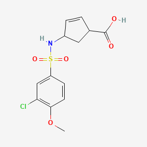 4-[(3-Chloro-4-methoxyphenyl)sulfonylamino]cyclopent-2-ene-1-carboxylic acid