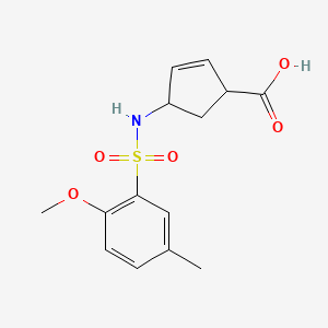 4-[(2-Methoxy-5-methylphenyl)sulfonylamino]cyclopent-2-ene-1-carboxylic acid