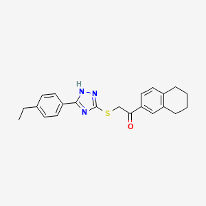 molecular formula C22H23N3OS B7605974 2-[[5-(4-ethylphenyl)-1H-1,2,4-triazol-3-yl]sulfanyl]-1-(5,6,7,8-tetrahydronaphthalen-2-yl)ethanone 