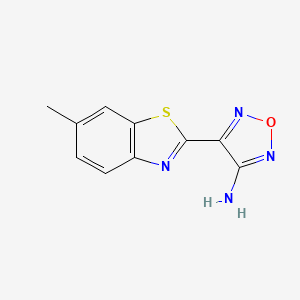 molecular formula C10H8N4OS B7605978 4-(6-Methyl-1,3-benzothiazol-2-yl)-1,2,5-oxadiazol-3-amine 