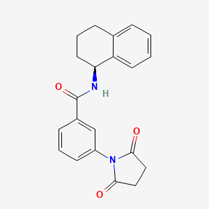 molecular formula C21H20N2O3 B7605995 3-(2,5-dioxopyrrolidin-1-yl)-N-[(1S)-1,2,3,4-tetrahydronaphthalen-1-yl]benzamide 