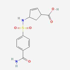 4-[(4-Carbamoylphenyl)sulfonylamino]cyclopent-2-ene-1-carboxylic acid