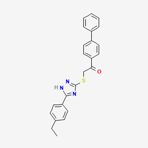 2-[[5-(4-ethylphenyl)-1H-1,2,4-triazol-3-yl]sulfanyl]-1-(4-phenylphenyl)ethanone