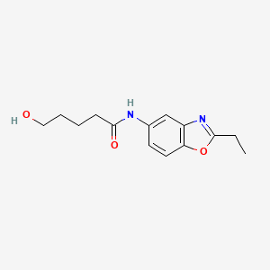 molecular formula C14H18N2O3 B7606010 N-(2-ethyl-1,3-benzoxazol-5-yl)-5-hydroxypentanamide 