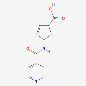 molecular formula C12H12N2O3 B7606072 4-(Pyridine-4-carbonylamino)cyclopent-2-ene-1-carboxylic acid 