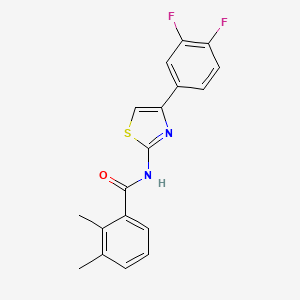 molecular formula C18H14F2N2OS B7606083 N-[4-(3,4-difluorophenyl)-1,3-thiazol-2-yl]-2,3-dimethylbenzamide 