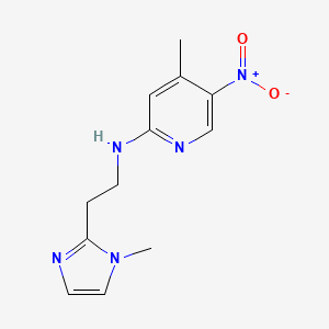 molecular formula C12H15N5O2 B7606086 4-methyl-N-[2-(1-methylimidazol-2-yl)ethyl]-5-nitropyridin-2-amine 