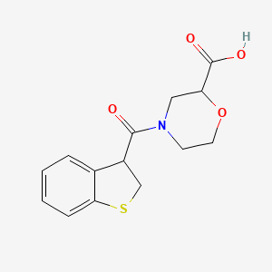 molecular formula C14H15NO4S B7606094 4-(2,3-Dihydro-1-benzothiophene-3-carbonyl)morpholine-2-carboxylic acid 