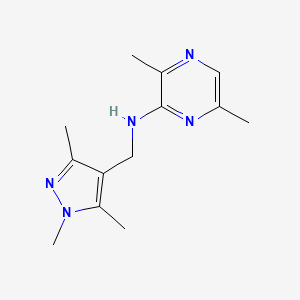 3,6-dimethyl-N-[(1,3,5-trimethylpyrazol-4-yl)methyl]pyrazin-2-amine