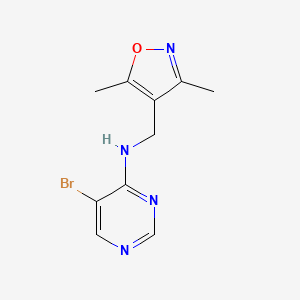 molecular formula C10H11BrN4O B7606110 5-bromo-N-[(3,5-dimethyl-1,2-oxazol-4-yl)methyl]pyrimidin-4-amine 