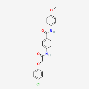 molecular formula C22H19ClN2O4 B7606114 4-[[2-(4-chlorophenoxy)acetyl]amino]-N-(4-methoxyphenyl)benzamide 