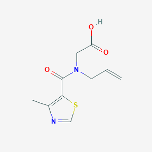 molecular formula C10H12N2O3S B7606163 2-[(4-Methyl-1,3-thiazole-5-carbonyl)-prop-2-enylamino]acetic acid 