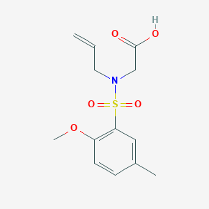 molecular formula C13H17NO5S B7606178 2-[(2-Methoxy-5-methylphenyl)sulfonyl-prop-2-enylamino]acetic acid 