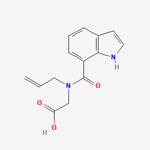 molecular formula C14H14N2O3 B7606192 2-[1H-indole-7-carbonyl(prop-2-enyl)amino]acetic acid 