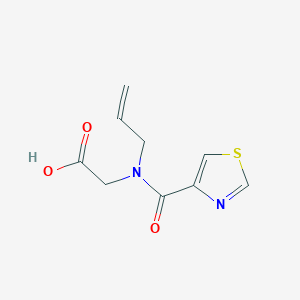 molecular formula C9H10N2O3S B7606212 2-[Prop-2-enyl(1,3-thiazole-4-carbonyl)amino]acetic acid 