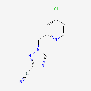 molecular formula C9H6ClN5 B7606224 1-[(4-Chloropyridin-2-yl)methyl]-1,2,4-triazole-3-carbonitrile 