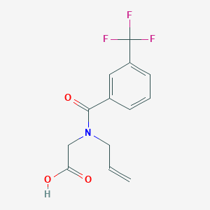 molecular formula C13H12F3NO3 B7606265 2-[Prop-2-enyl-[3-(trifluoromethyl)benzoyl]amino]acetic acid 