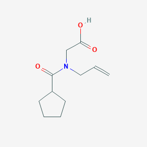 molecular formula C11H17NO3 B7606272 2-[Cyclopentanecarbonyl(prop-2-enyl)amino]acetic acid 