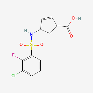 4-[(3-Chloro-2-fluorophenyl)sulfonylamino]cyclopent-2-ene-1-carboxylic acid