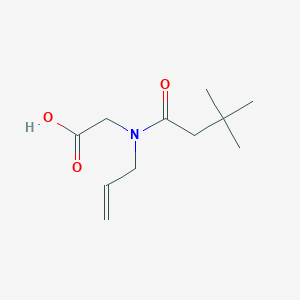 molecular formula C11H19NO3 B7606308 2-[3,3-Dimethylbutanoyl(prop-2-enyl)amino]acetic acid 