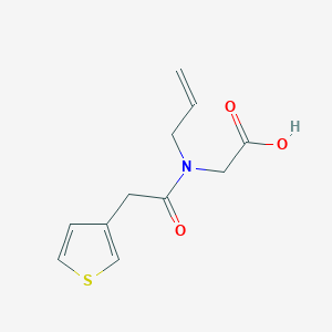 molecular formula C11H13NO3S B7606312 2-[Prop-2-enyl-(2-thiophen-3-ylacetyl)amino]acetic acid 