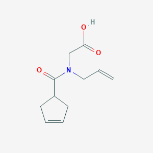 molecular formula C11H15NO3 B7606329 2-[Cyclopent-3-ene-1-carbonyl(prop-2-enyl)amino]acetic acid 