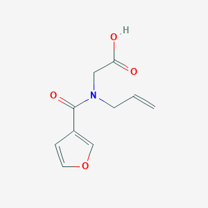 molecular formula C10H11NO4 B7606333 2-[Furan-3-carbonyl(prop-2-enyl)amino]acetic acid 