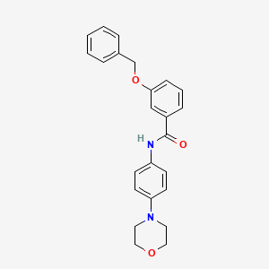 molecular formula C24H24N2O3 B7606349 N-(4-morpholin-4-ylphenyl)-3-phenylmethoxybenzamide 