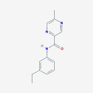 molecular formula C14H15N3O B7606364 N-(3-ethylphenyl)-5-methylpyrazine-2-carboxamide 