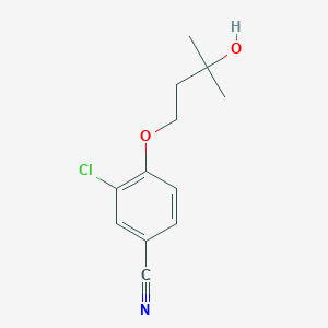 molecular formula C12H14ClNO2 B7606389 3-Chloro-4-(3-hydroxy-3-methylbutoxy)benzonitrile 