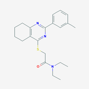 molecular formula C21H27N3OS B7606393 N,N-diethyl-2-[[2-(3-methylphenyl)-5,6,7,8-tetrahydroquinazolin-4-yl]sulfanyl]acetamide 