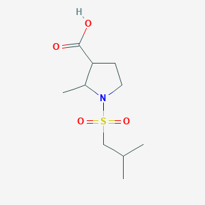 molecular formula C10H19NO4S B7606404 2-Methyl-1-(2-methylpropylsulfonyl)pyrrolidine-3-carboxylic acid 