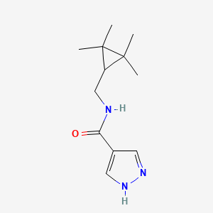 molecular formula C12H19N3O B7606412 N-[(2,2,3,3-tetramethylcyclopropyl)methyl]-1H-pyrazole-4-carboxamide 