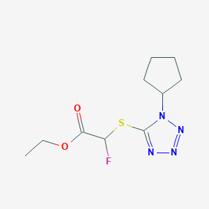 Ethyl 2-(1-cyclopentyltetrazol-5-yl)sulfanyl-2-fluoroacetate