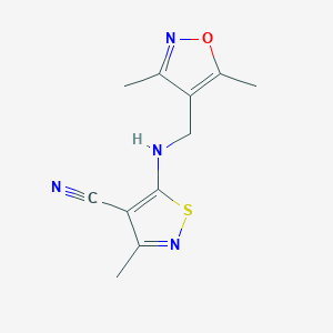 5-[(3,5-Dimethyl-1,2-oxazol-4-yl)methylamino]-3-methyl-1,2-thiazole-4-carbonitrile